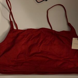 Anthropologie Scarlet Ribbed Spaghetti-Strap Crop